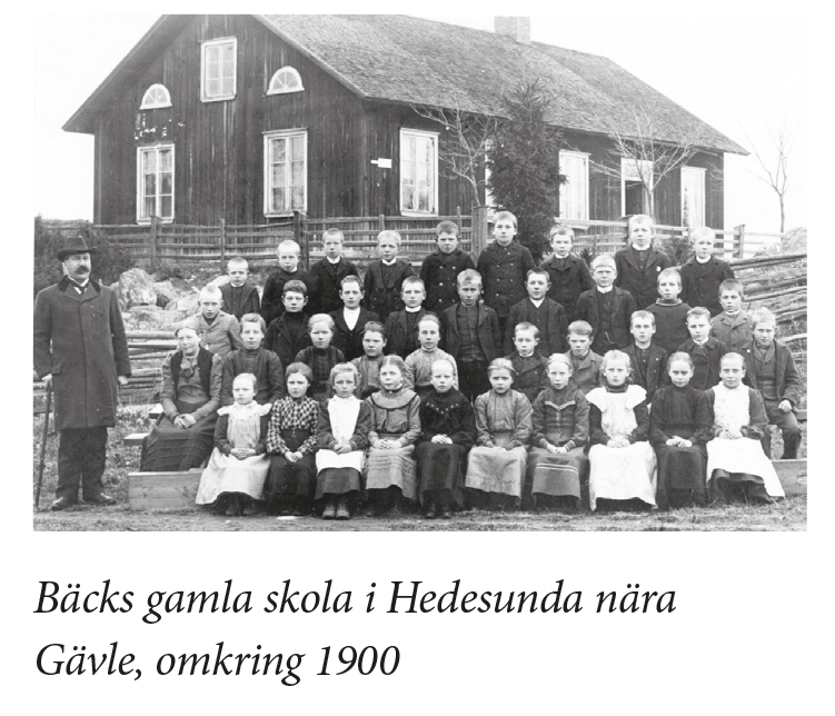 B&auml;cks gamla skola i Hedesunda n&auml;ra G&auml;vle, omkring 1900